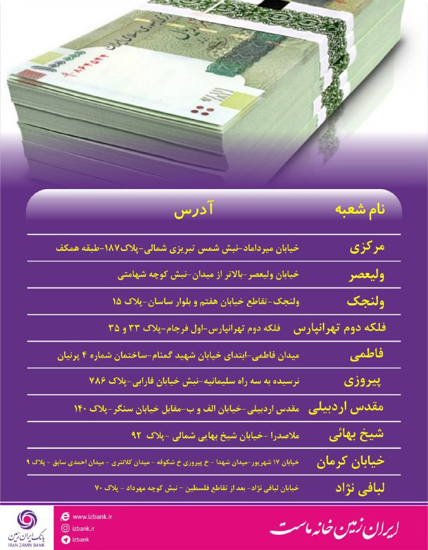 بانک ایران زمین به مناسبت عید نوروز پول نو توزیع می‌کند