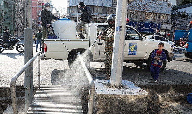 ضدعفونی روزانه اماکن پرتردد در شهر