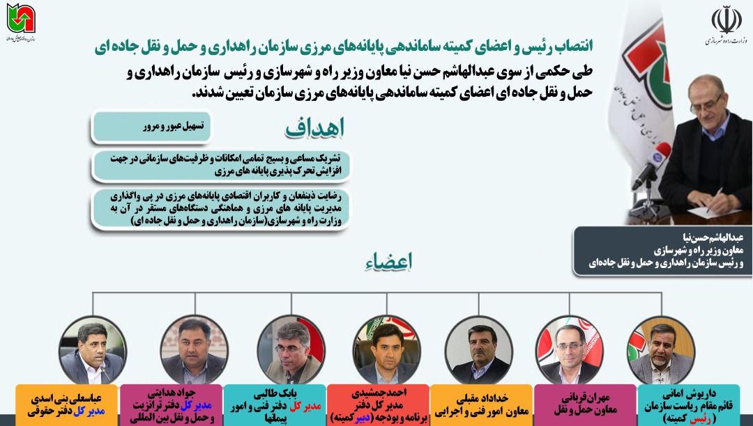 تعیین اعضای کمیته ساماندهی پایانه‌های مرزی سازمان
