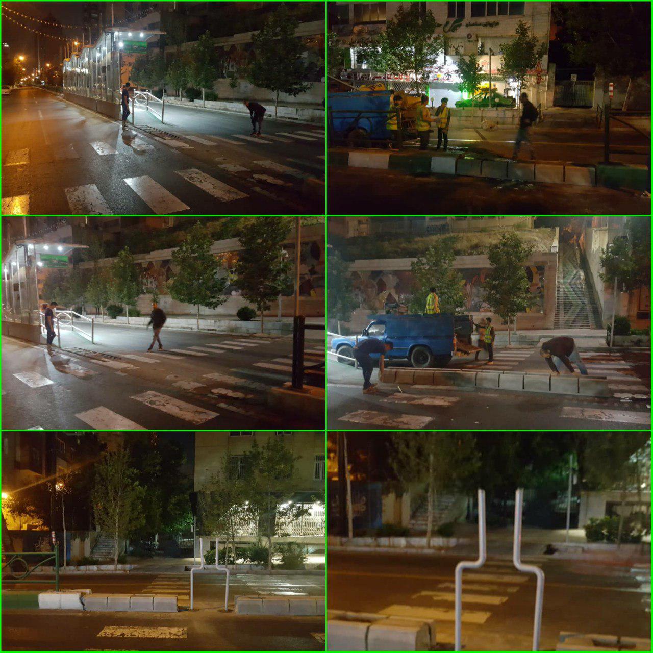 مسیر خط ویژه خیابان ولی عصر(عج) ایمن سازی شد