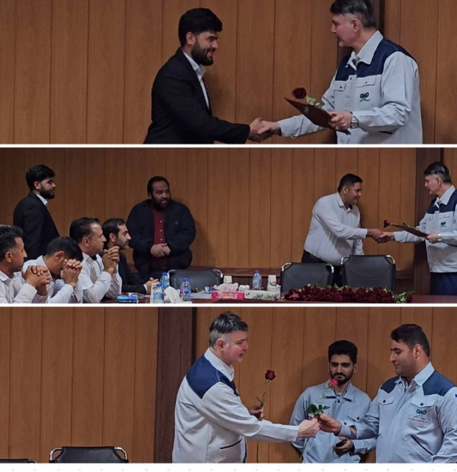 تقدیر از کارکنان واحد ترابری فولاد سنگان