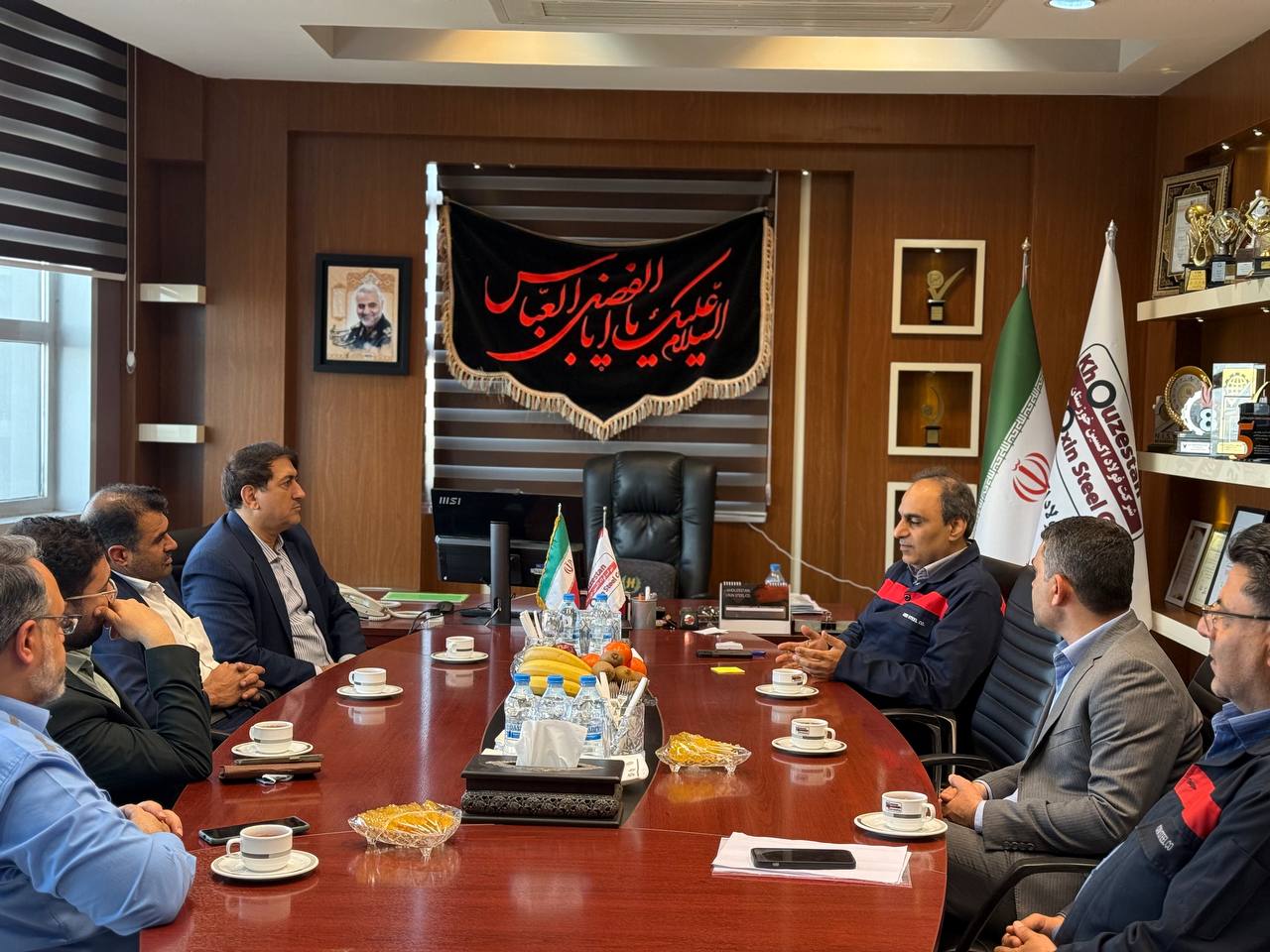 نشست مدیران فولاد اکسین خوزستان و گروه ملی صنعتی فولاد ایران برای توسعه زنجیره فولاد استان