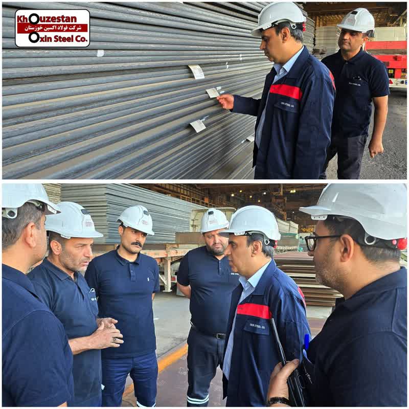 بازدید مدیر عامل شرکت فولاد اکسین خوزستان از انبار محصولات