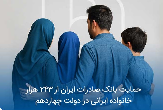 حمایت بانک صادرات ایران از ۲۴۳ هزار خانواده ایرانی در دولت چهاردهم