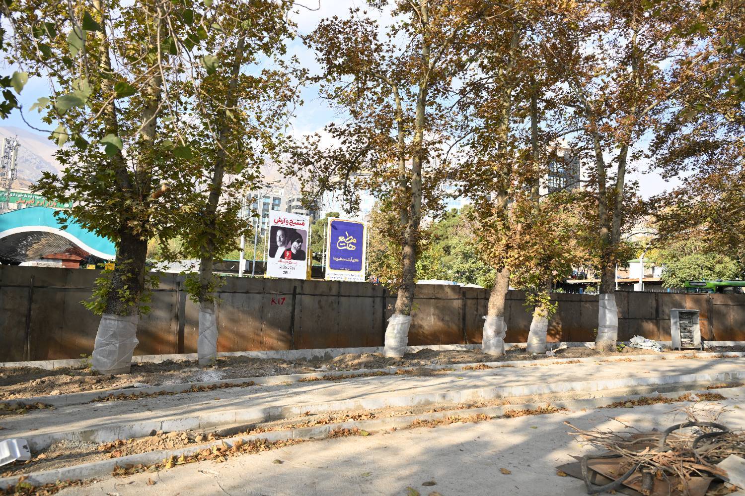 بهسازی میدان تجریش با رویکرد حفظ هویت و صیانت از درختان کهنسال ادامه دارد