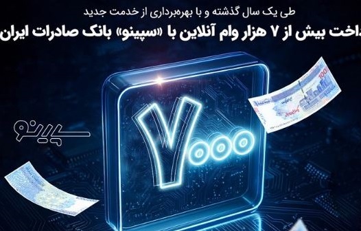 پرداخت بیش از ۷ هزار وام آنلاین با «سپینو» بانک صادرات ایران