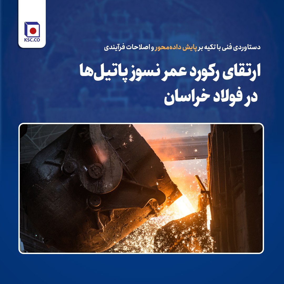 ارتقای رکورد عمر نسوز پاتیل‌ها در فولاد خراسان