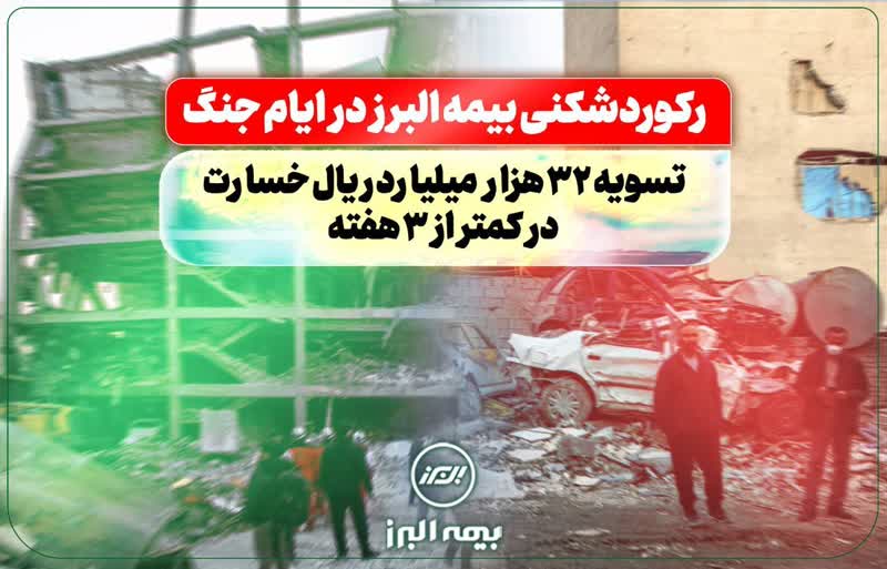 تسویه ۳۲ هزار میلیارد ریال خسارت در کمتر از ۳ هفته توسط بیمه البرز