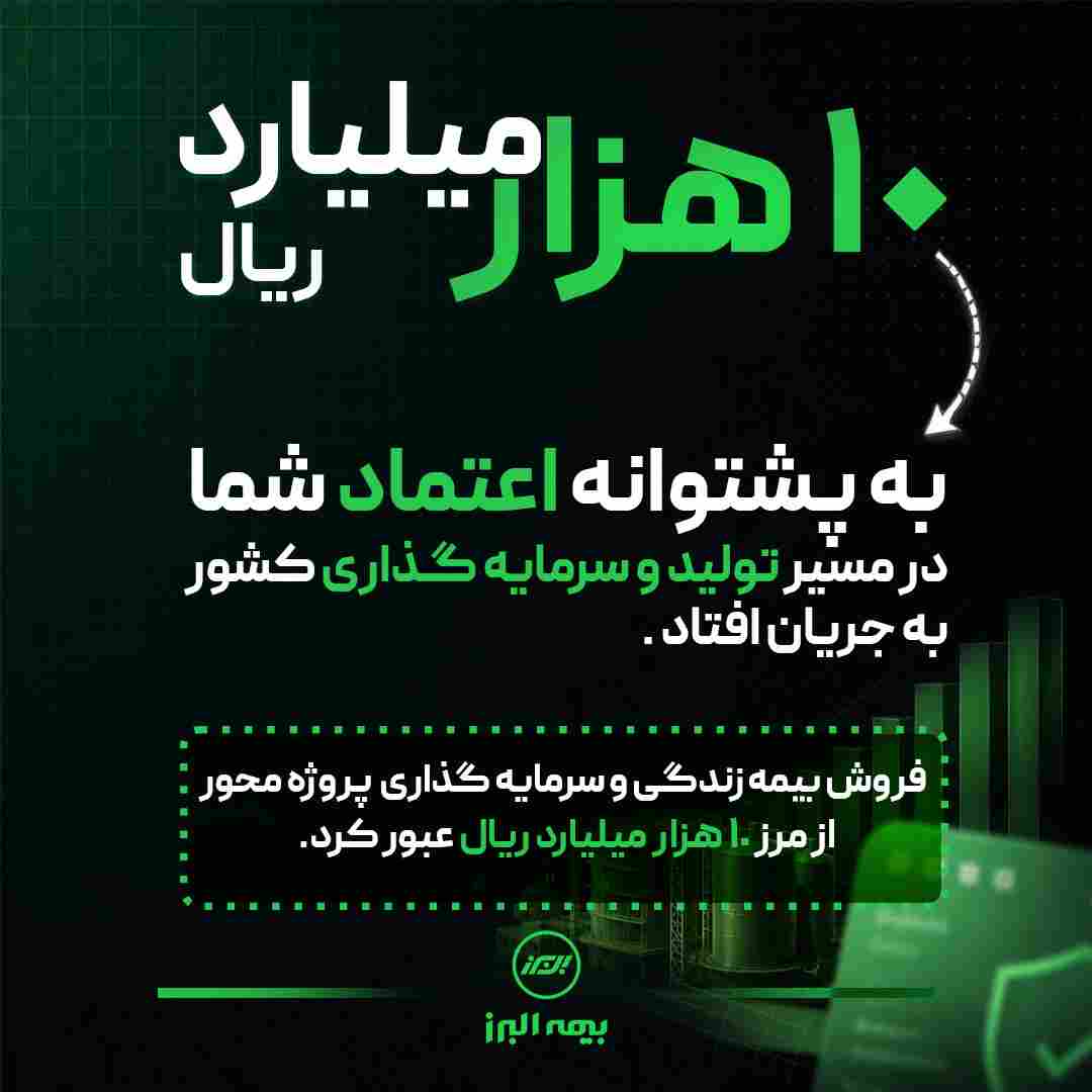 فروش بیمه‌های زندگی و سرمایه‌گذاری بیمه البرز از یکهزار میلیارد تومان گذشت