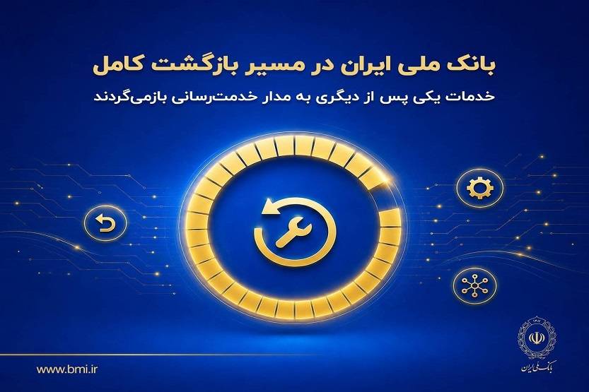 خدمات بانک ملی به طور کامل در حال بازگشت به مدار خدمت‌رسانی است
